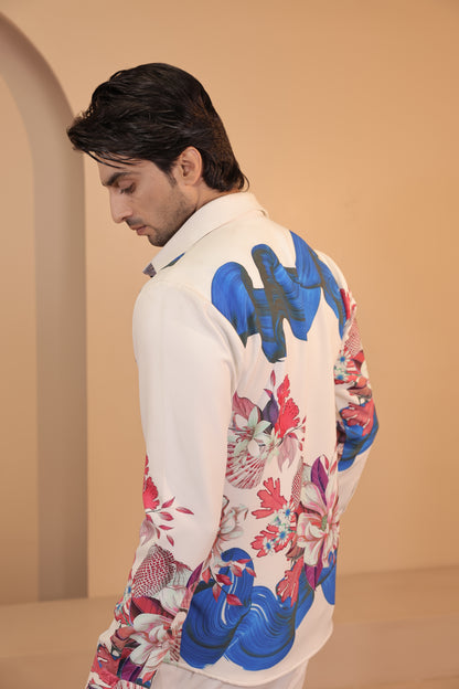 Floral white shirt