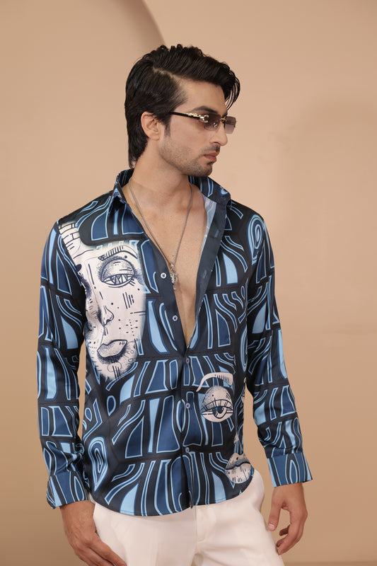 Abstract dual face shirt