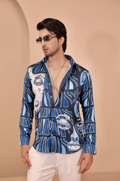 Abstract dual face shirt
