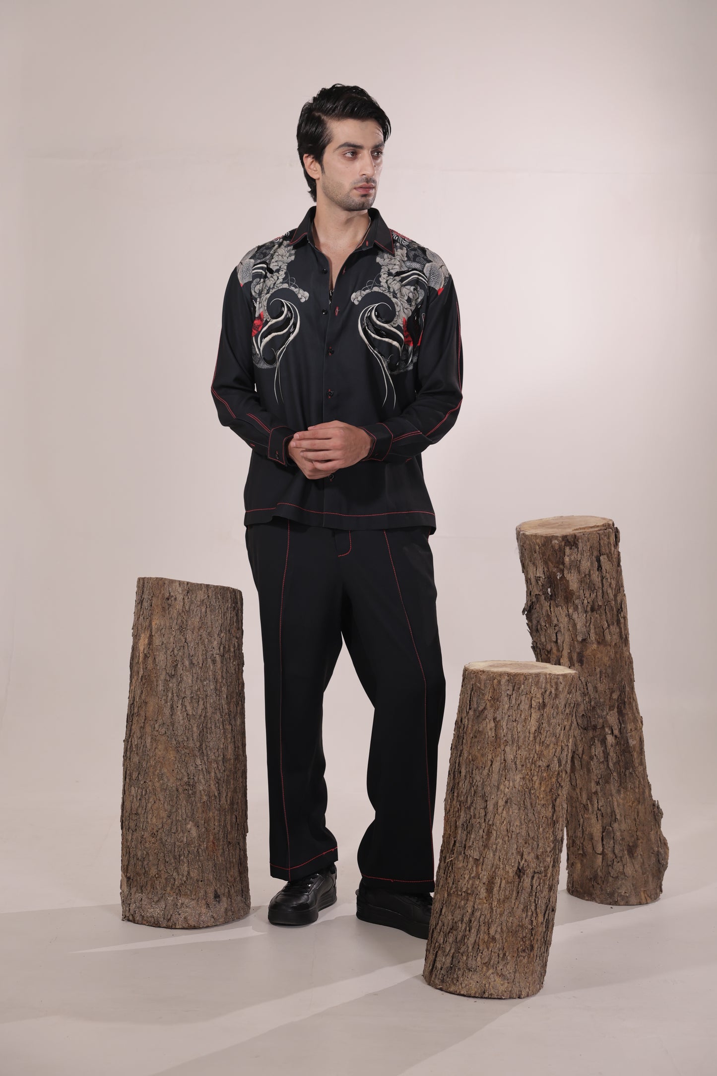 Black japenese cord set
