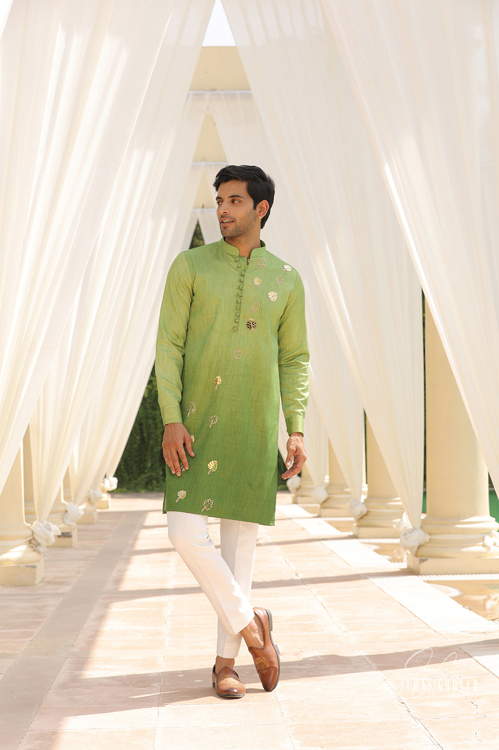 GREEN OMBRE KURTA SET