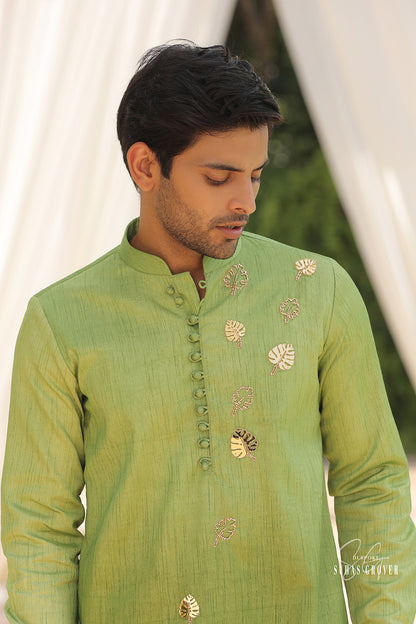 GREEN OMBRE KURTA SET