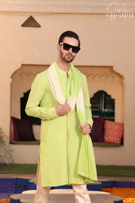 NEON GREEN KURTA SET