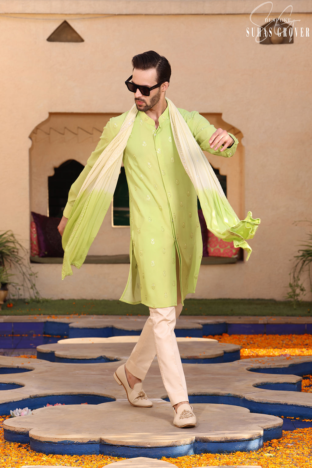 NEON GREEN KURTA SET