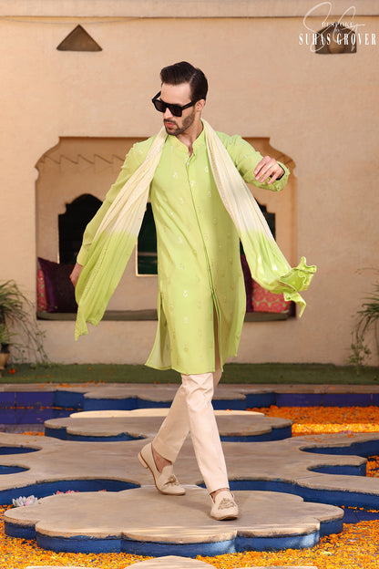 NEON GREEN KURTA SET
