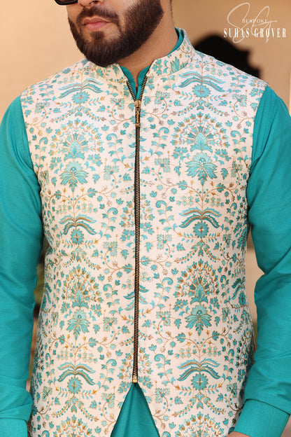 IVORY GREEN JACKET SET
