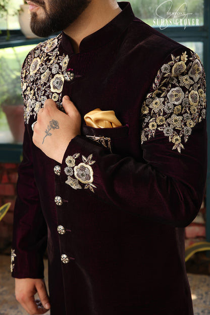 WINE VELVET INDOWESTERN SET