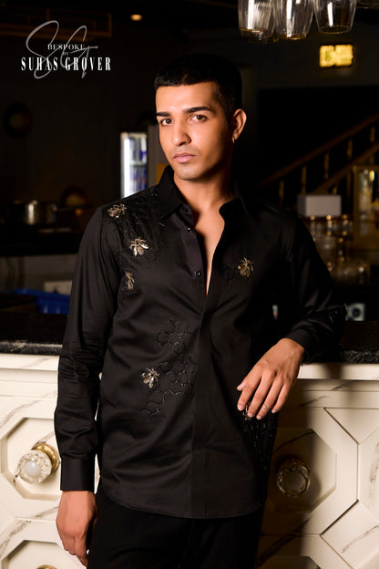 BLACK GOLDEN SPIDER SHIRT