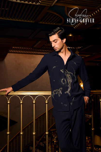 BLUE FISH EMBROIDERY SHIRT