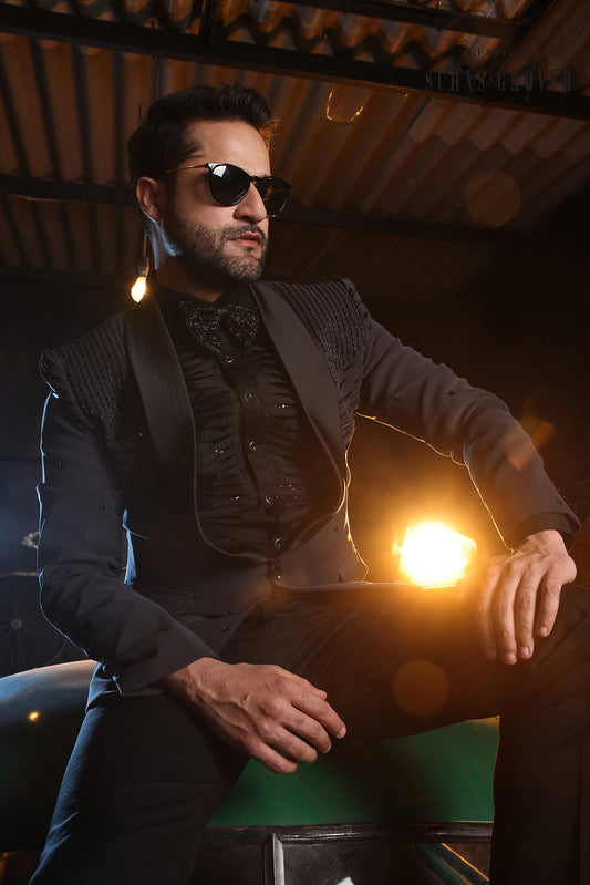 CHARCOAL GREY TUXEDO SET