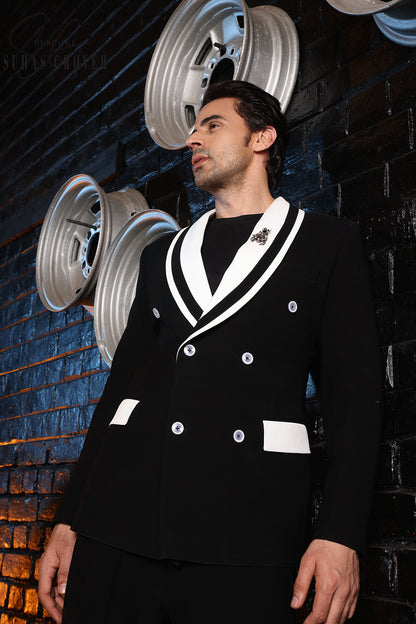 BLACK DOUBLE BREASTED TUXEDO
