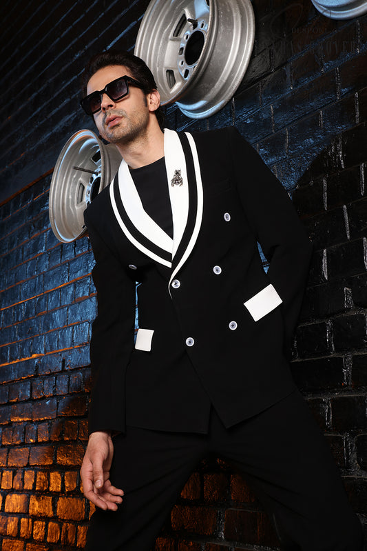 BLACK DOUBLE BREASTED TUXEDO