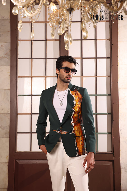 GREEN VOLCANO HANDPAINTED BLAZER