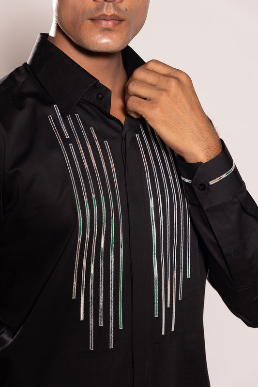 BLACK TAPING SHIRT