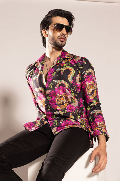 SNAKE & SKULL PRINT SHIRT