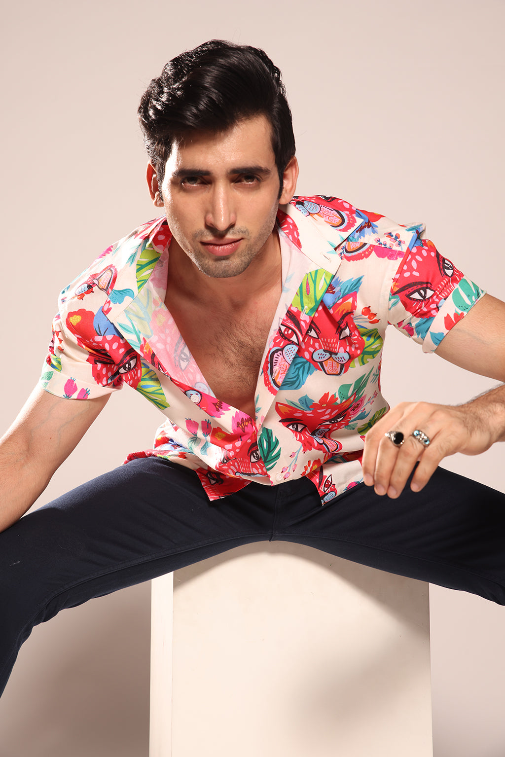 PINK TIGER PRINT SHIRT