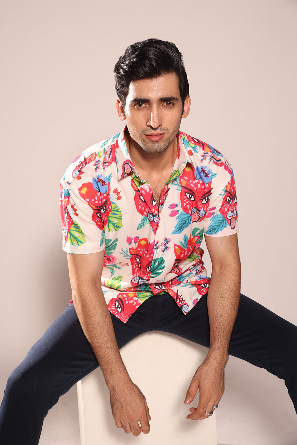 PINK TIGER PRINT SHIRT