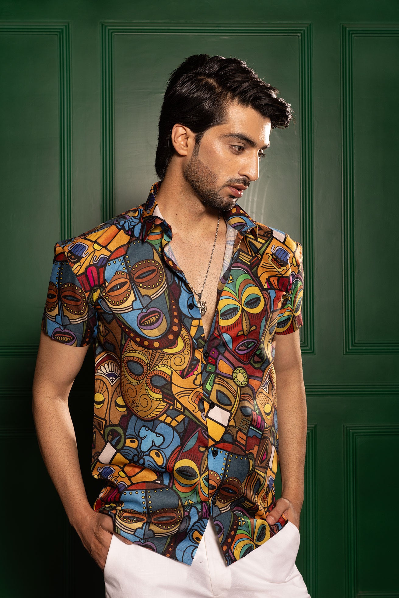 FACES ABSTRACT PRINT SHIRT