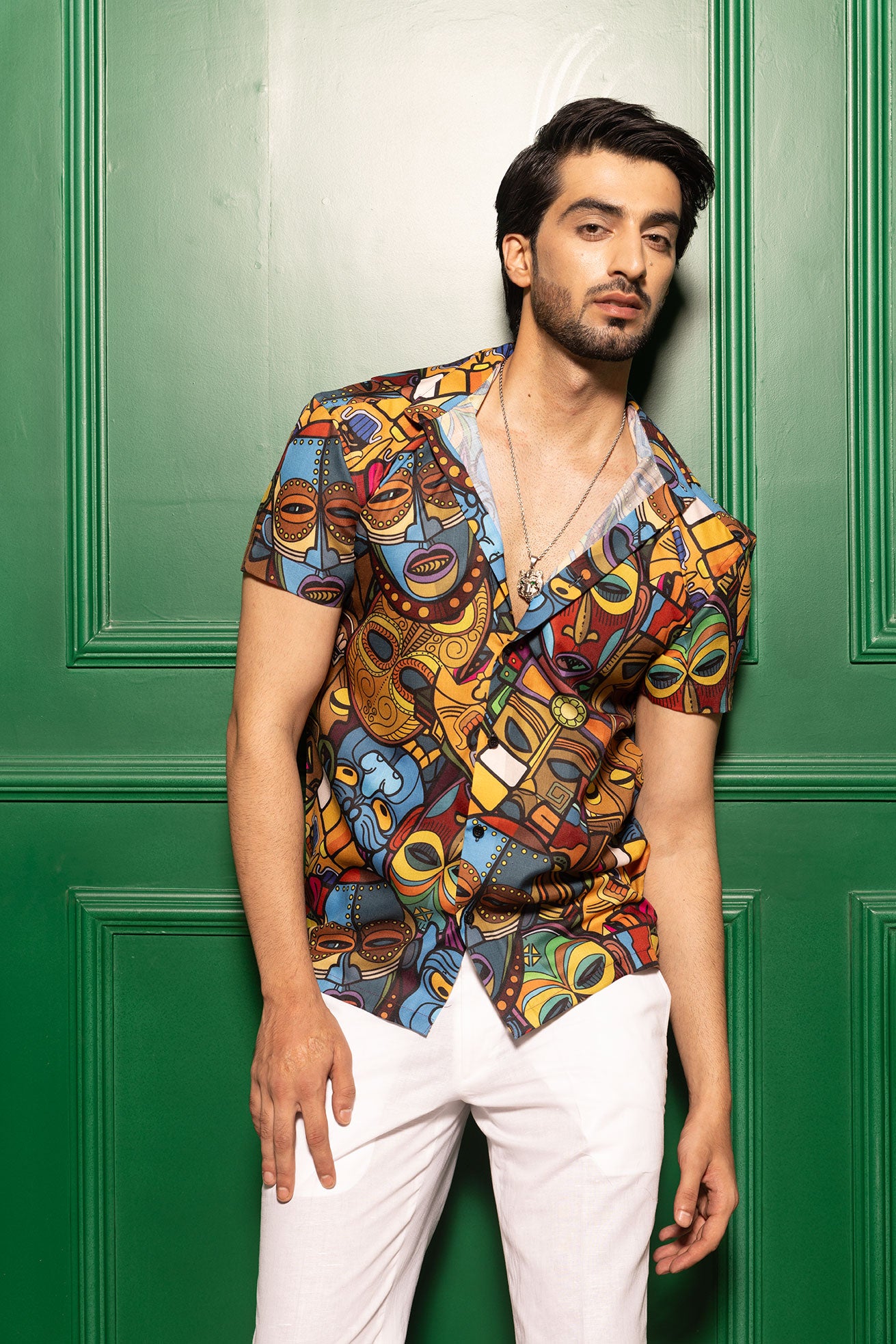 FACES ABSTRACT PRINT SHIRT