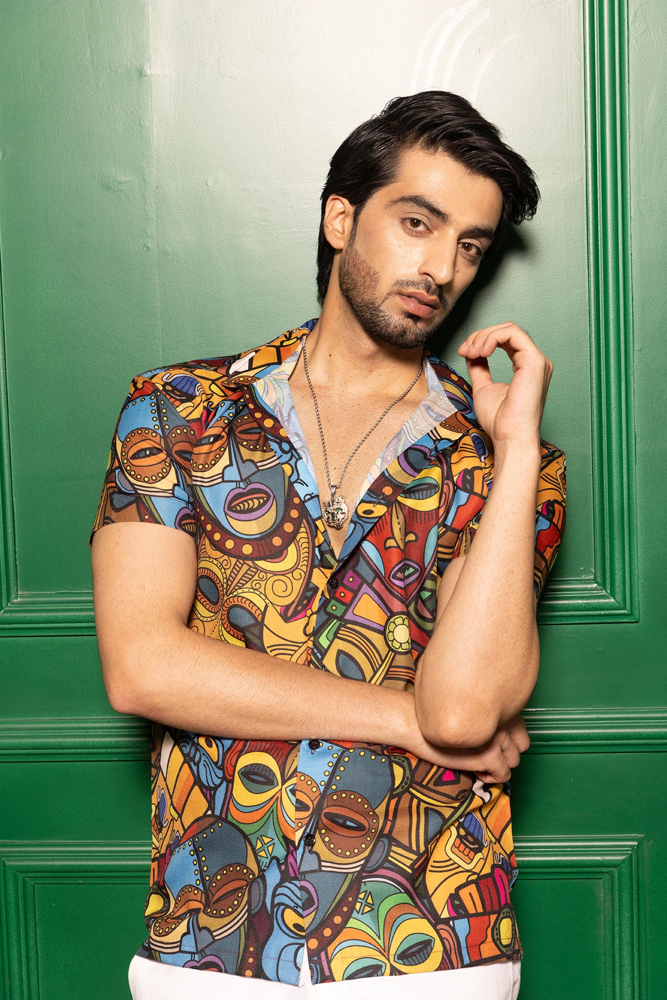 FACES ABSTRACT PRINT SHIRT