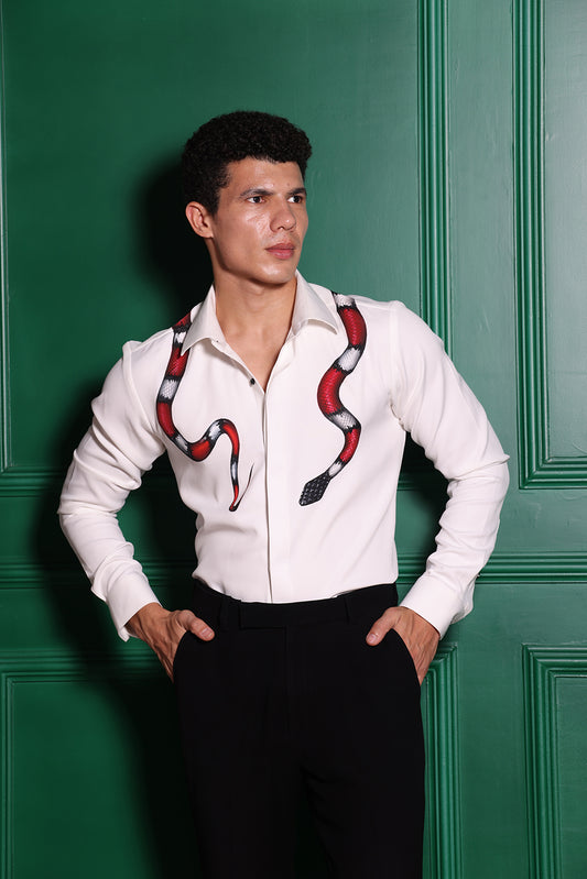 WHITE SNAKE SHIRT
