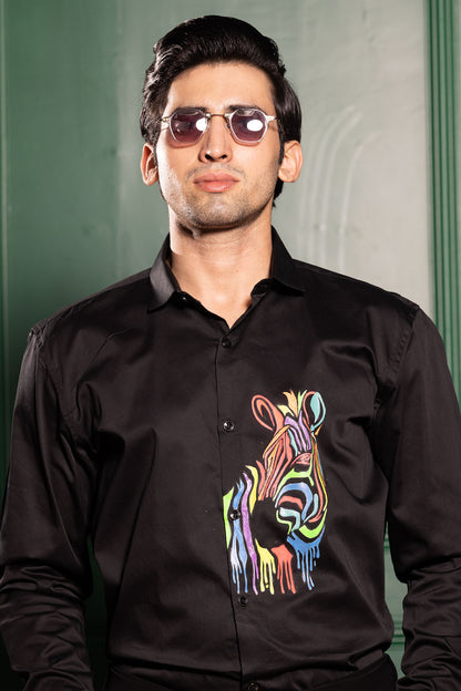 BLACK HORSE HAND PAINT