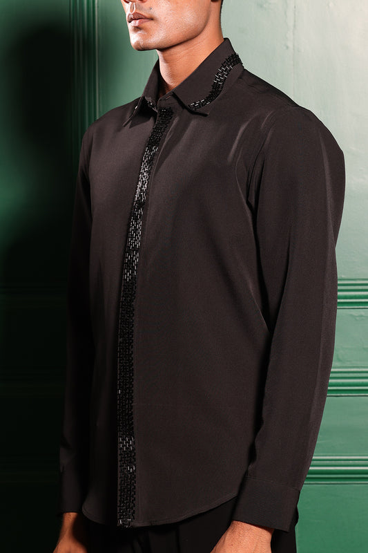 BLACK CUT DANA SHIRT