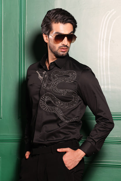 BLACK SNAKE SHIRT