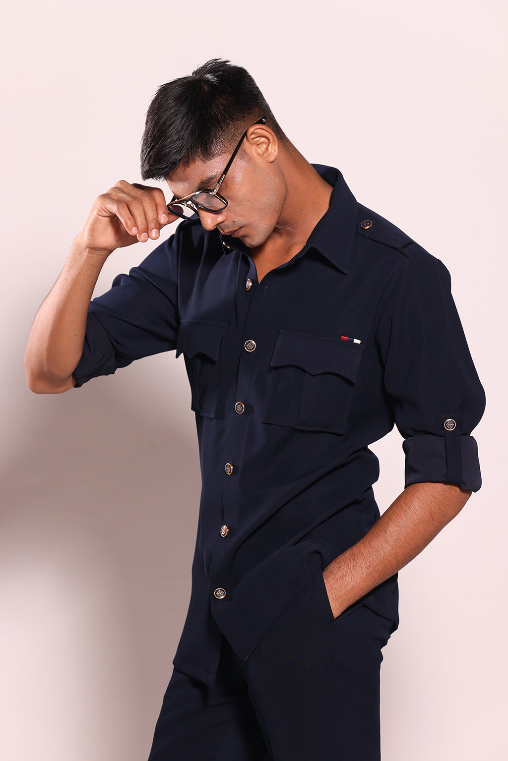 BLUE DOUBLE POCKET SHIRT