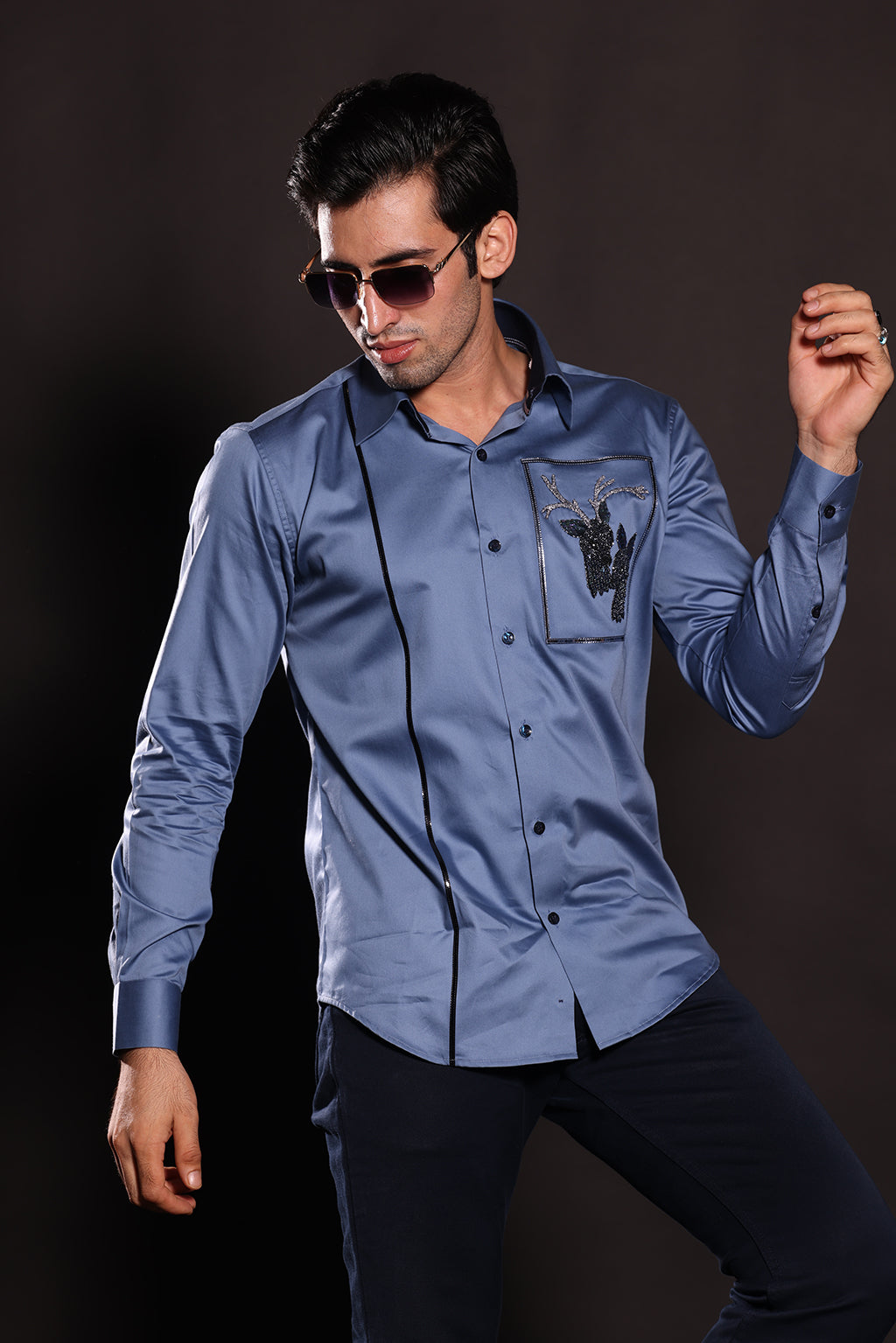 TEEL GREY DEER SHIRT