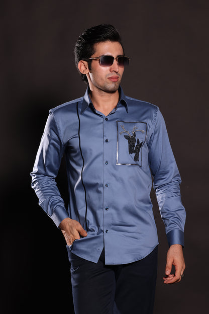TEEL GREY DEER SHIRT