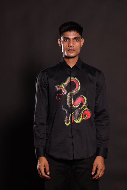 BLACK SNAKE PRINT SHIRT