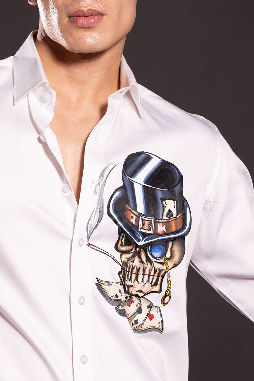 SKULL CAP HANDPAINTED SHIRT