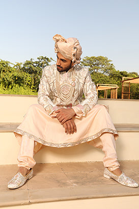 IVORY DULHA DULHAN SHERWANI SET