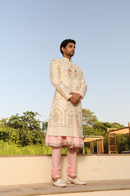 RADHA KISHAN EMBROIDERY SHERWANI SET