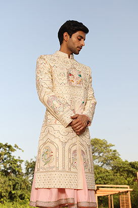 RADHA KISHAN EMBROIDERY SHERWANI SET