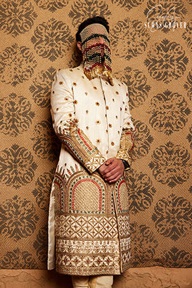 IVORY GOLD SHERWANI SET