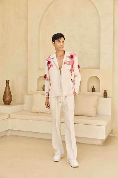 IVORY HANDPAINTED JACKET SET