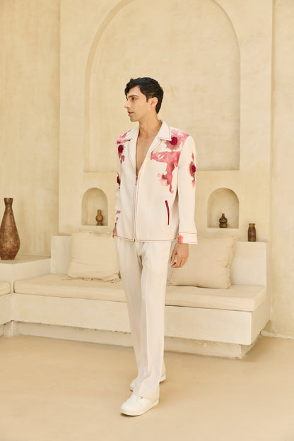 IVORY HANDPAINTED JACKET SET