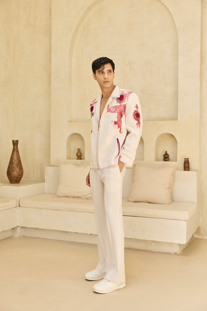 IVORY HANDPAINTED JACKET SET