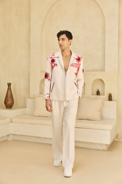 IVORY HANDPAINTED JACKET SET