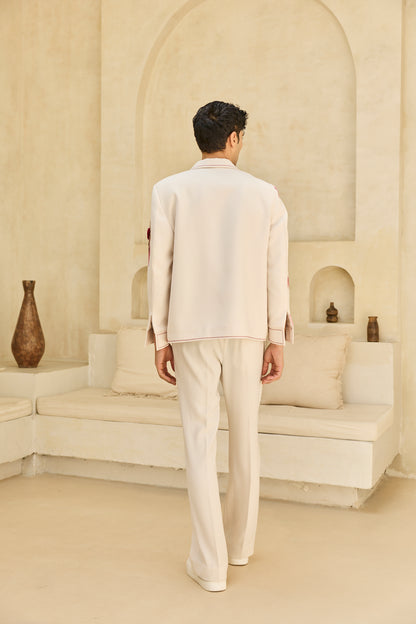 IVORY HANDPAINTED JACKET SET