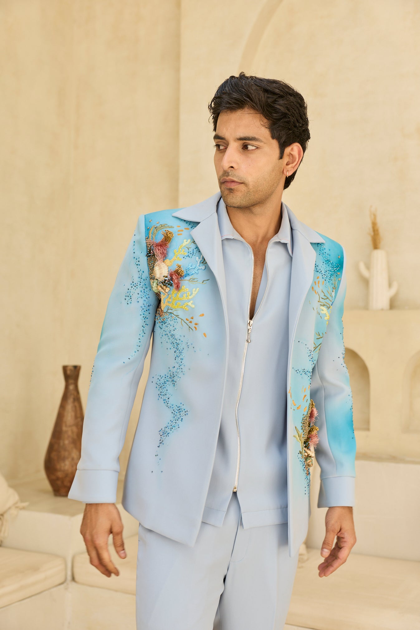 PASTEL BLUE JACKET SET