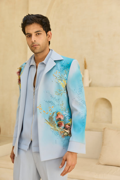 PASTEL BLUE JACKET SET
