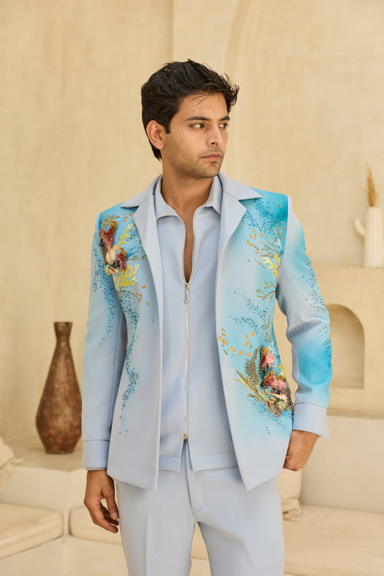 PASTEL BLUE JACKET SET