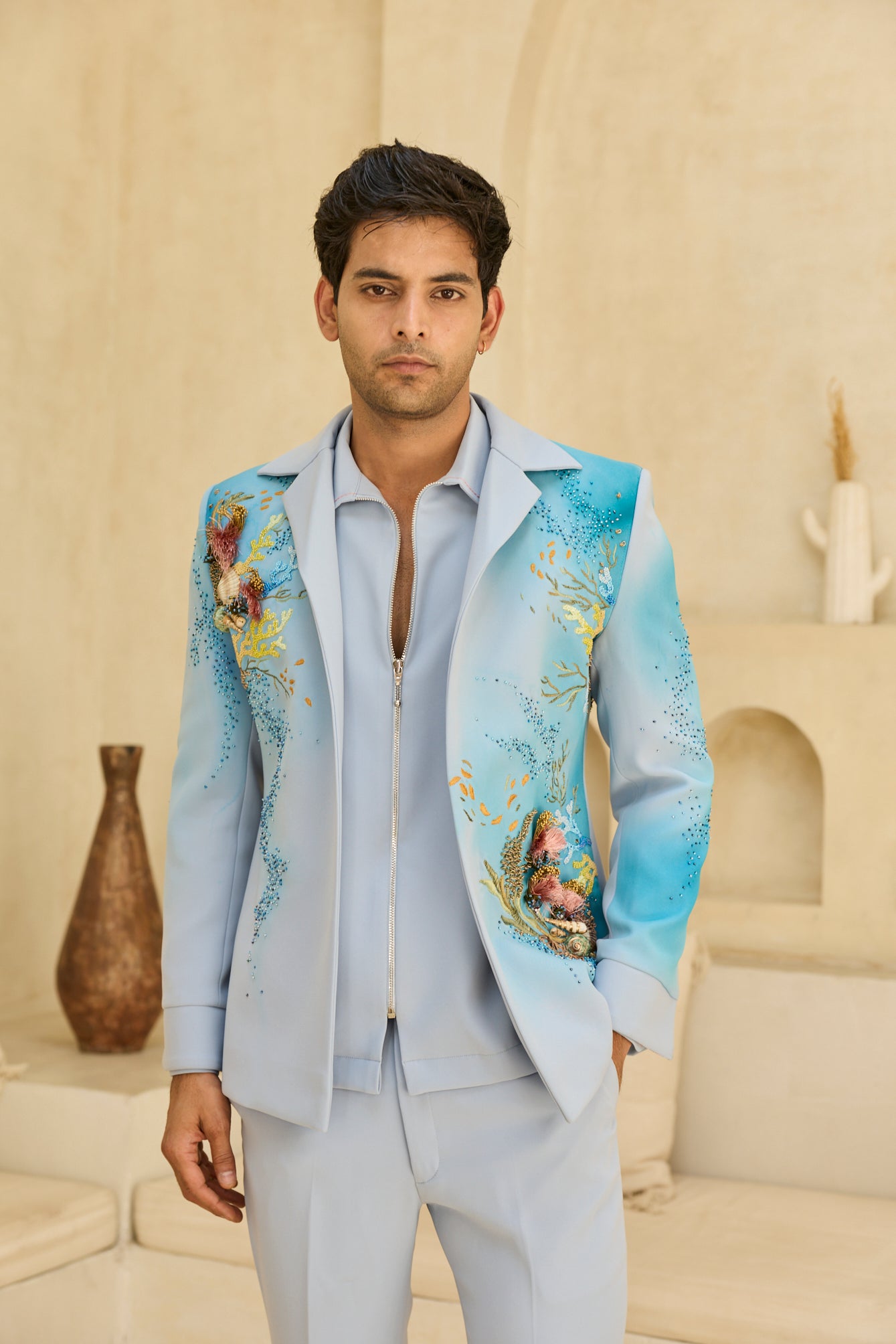 PASTEL BLUE JACKET SET