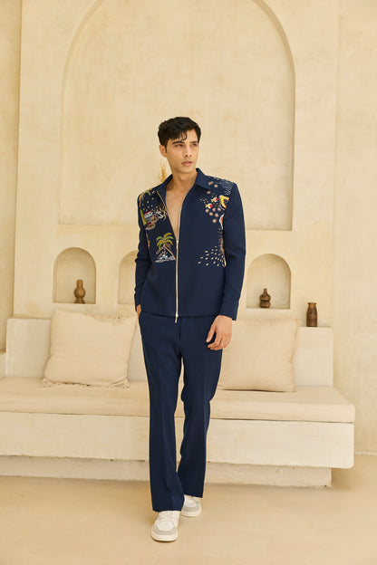 BLUE CRAZY JACKET SET