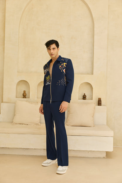 BLUE CRAZY JACKET SET