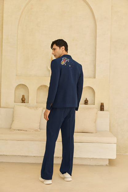 BLUE CRAZY JACKET SET