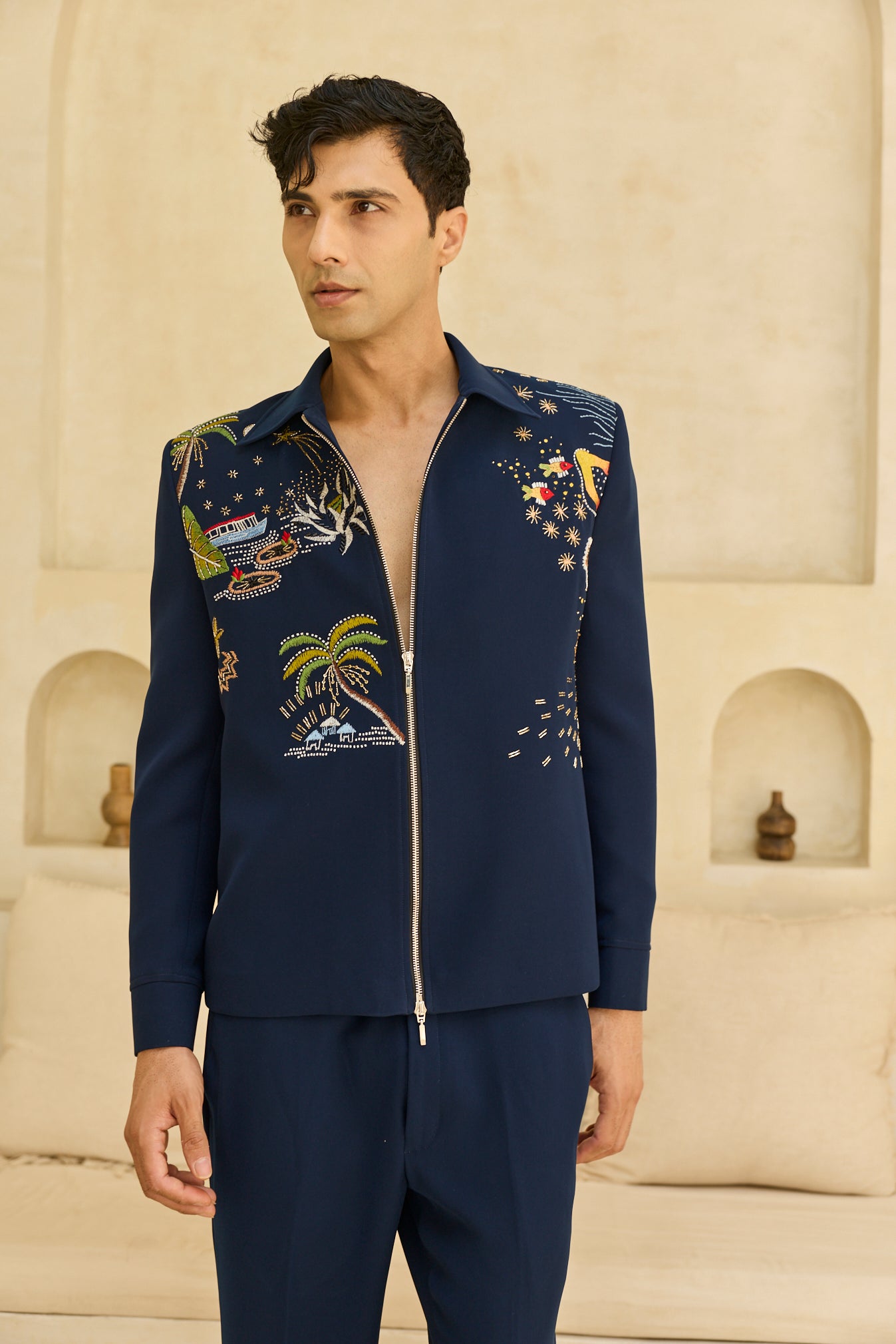 BLUE CRAZY JACKET SET
